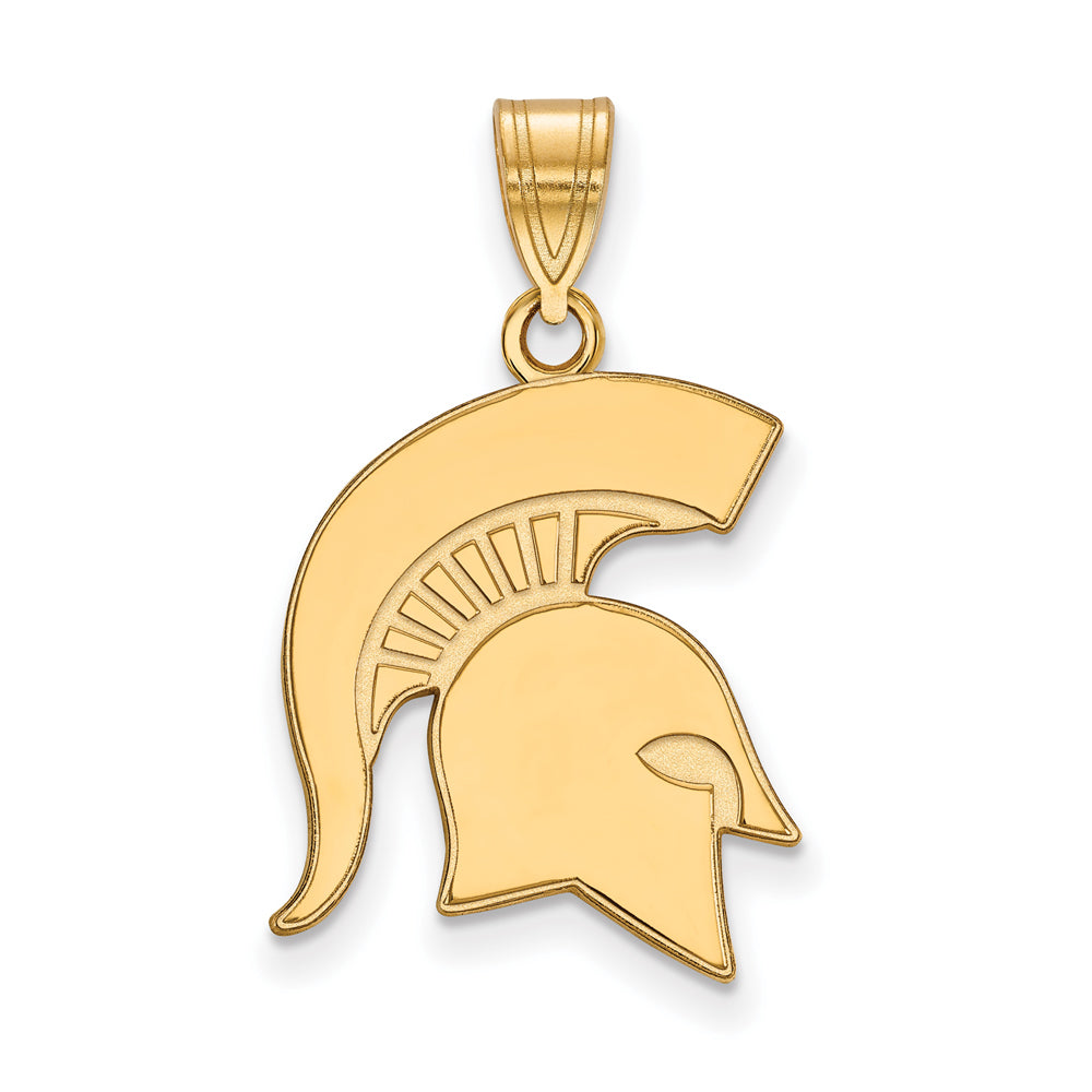 14k Yellow Gold Michigan State Large Logo Pendant, Item P17280 by The Black Bow Jewelry Co.