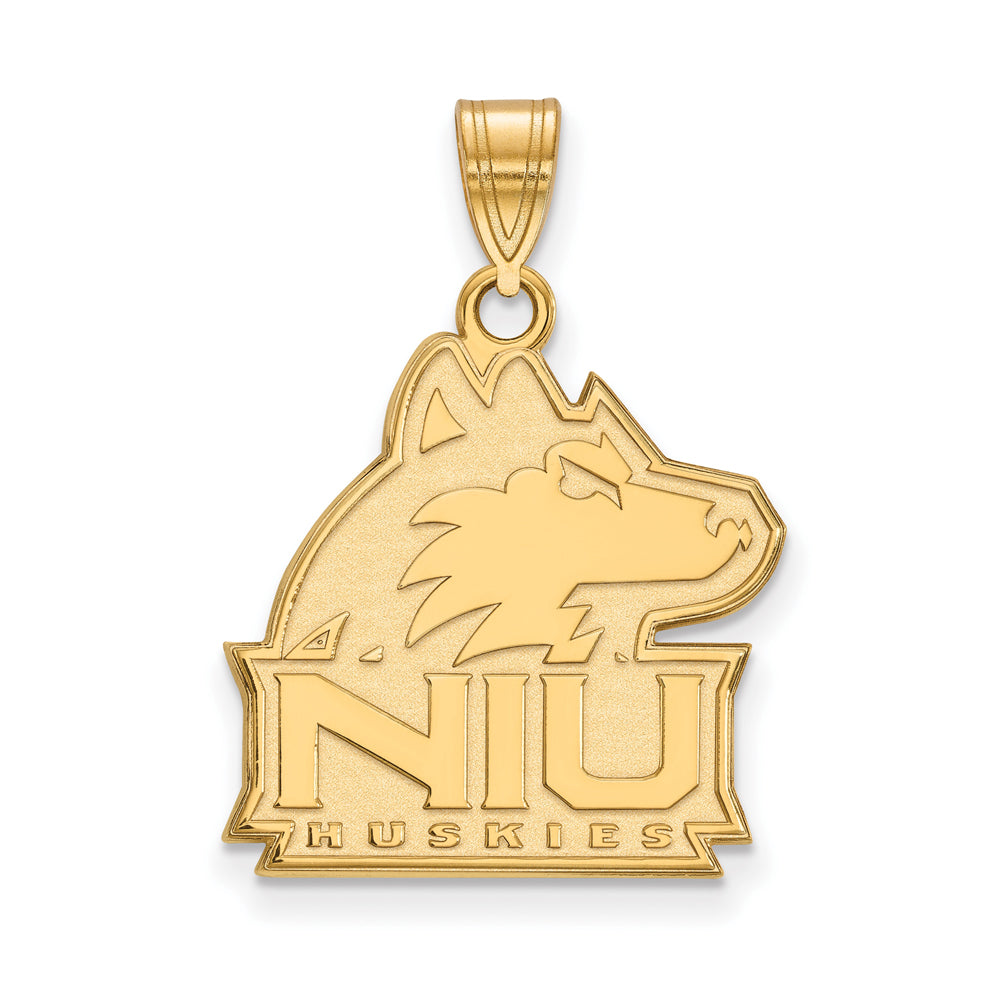 14k Gold Plated Silver Northern Illinois Univ. Large Pendant, Item P17453 by The Black Bow Jewelry Co.