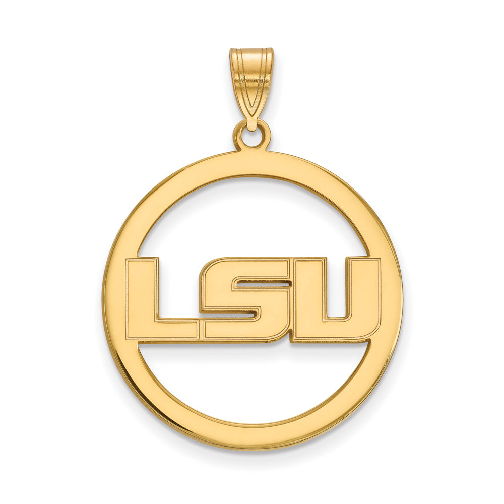 Sterling Silver Louisiana State XL Pendant Necklace - 18 inch by The Black Bow Jewelry Co.