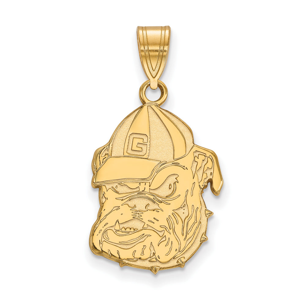 14k Gold Plated Silver U. of Georgia Large Mascot Pendant, Item P17709 by The Black Bow Jewelry Co.