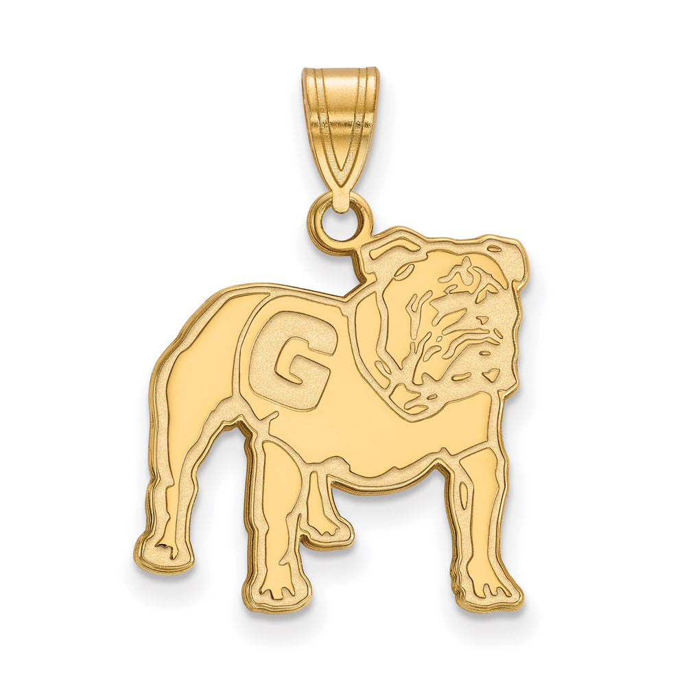 14k Gold Plated Silver U. of Georgia Large Mascot Logo Pendant, Item P17732 by The Black Bow Jewelry Co.