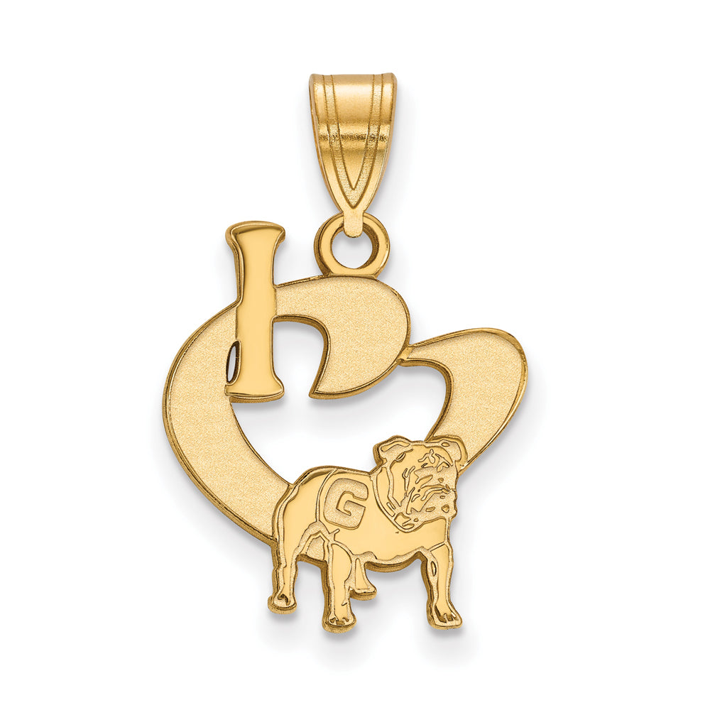 14K Yellow Gold LogoArt University of Georgia Small Pendant Necklace