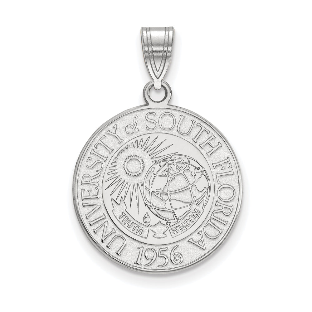 Sterling Silver South Florida Large Crest Pendant, Item P18154 by The Black Bow Jewelry Co.