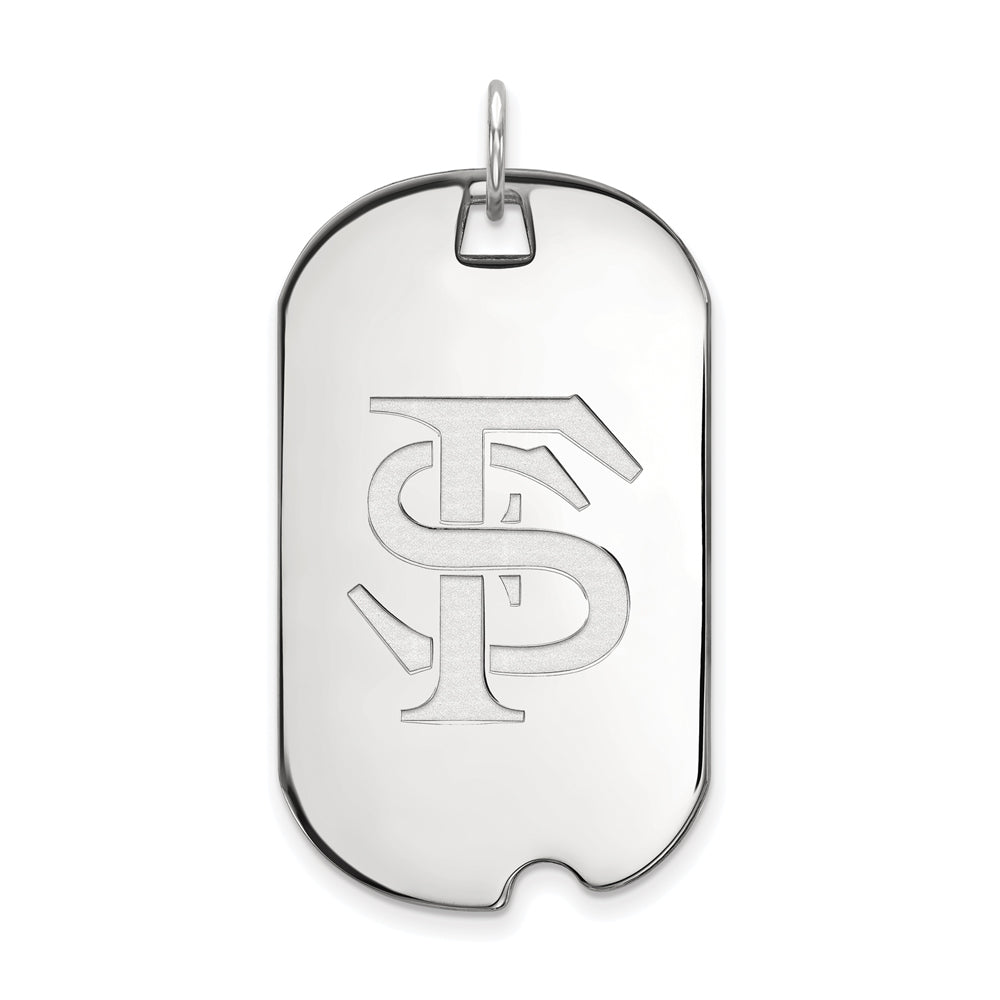 Sterling Silver Florida State Large Dog Tag Pendant, Item P18229 by The Black Bow Jewelry Co.