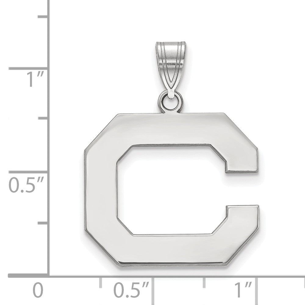 Alternate view of the Sterling Silver California Berkeley Large Initial C Pendant by The Black Bow Jewelry Co.