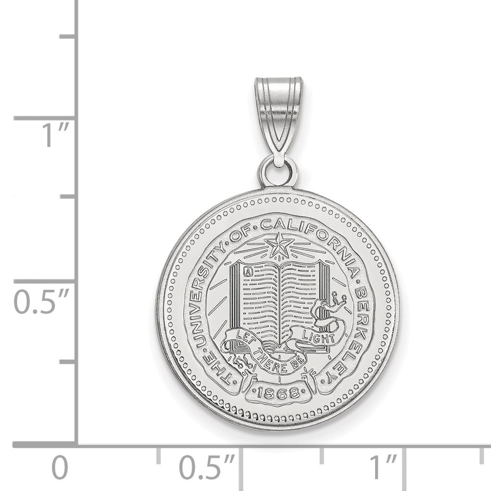 Alternate view of the Sterling Silver California Berkeley Large Crest Pendant by The Black Bow Jewelry Co.