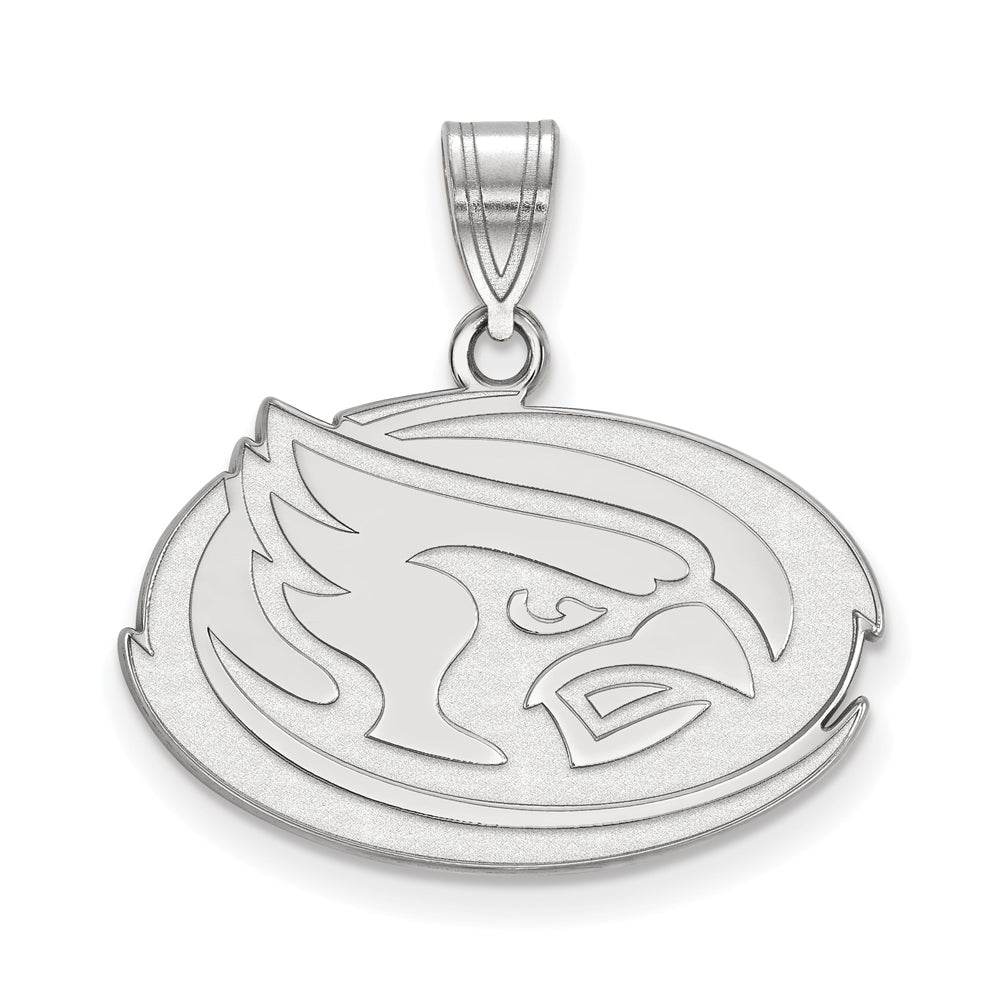 10k White Gold Iowa State Medium Pendant, Item P18673 by The Black Bow Jewelry Co.