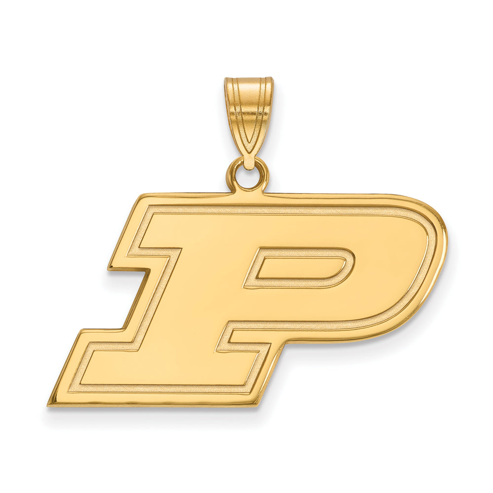 10k Yellow Gold Purdue Medium Initial P Pendant, Item P18770 by The Black Bow Jewelry Co.