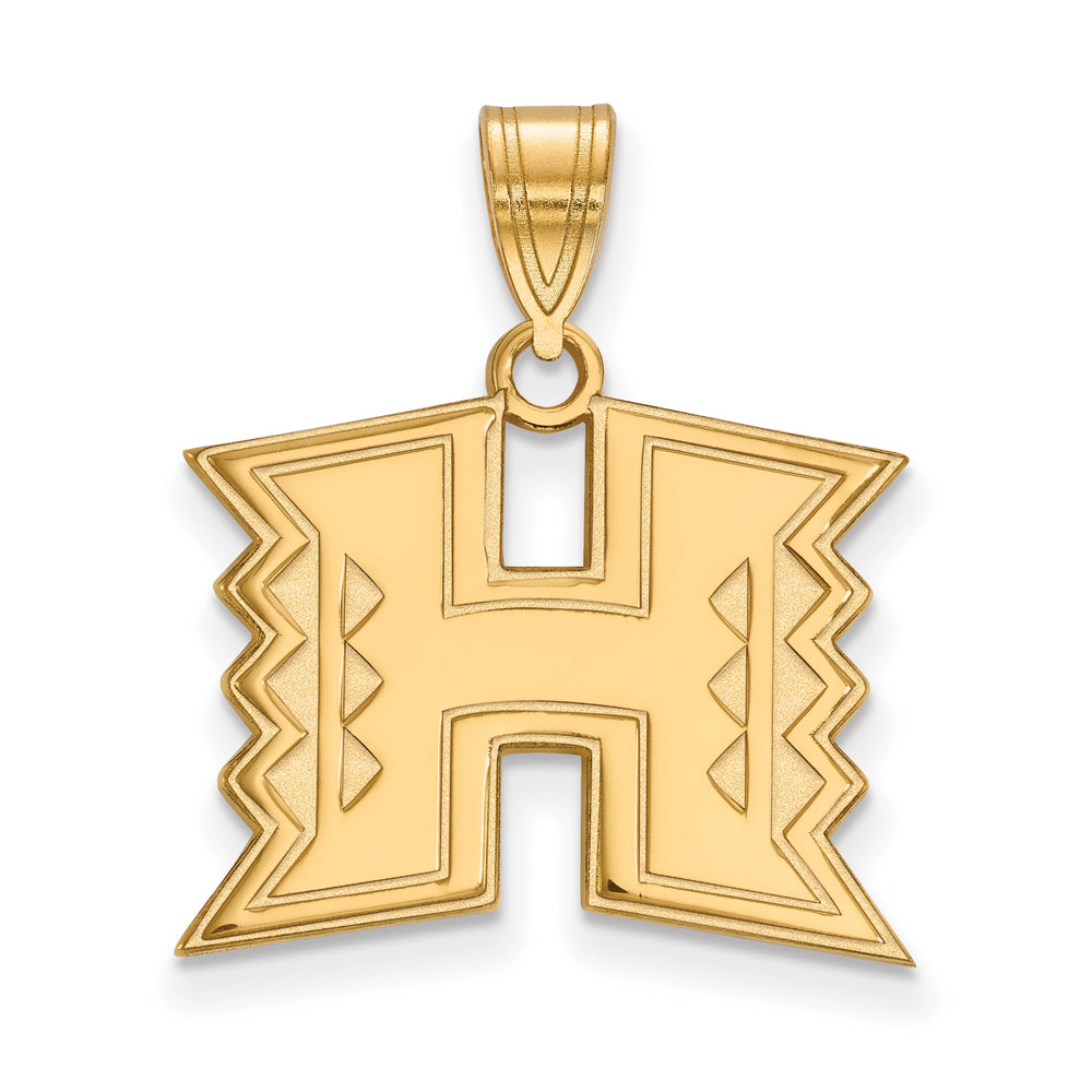 10k Yellow Gold The U. of Hawai&#39;i Medium Pendant, Item P18781 by The Black Bow Jewelry Co.