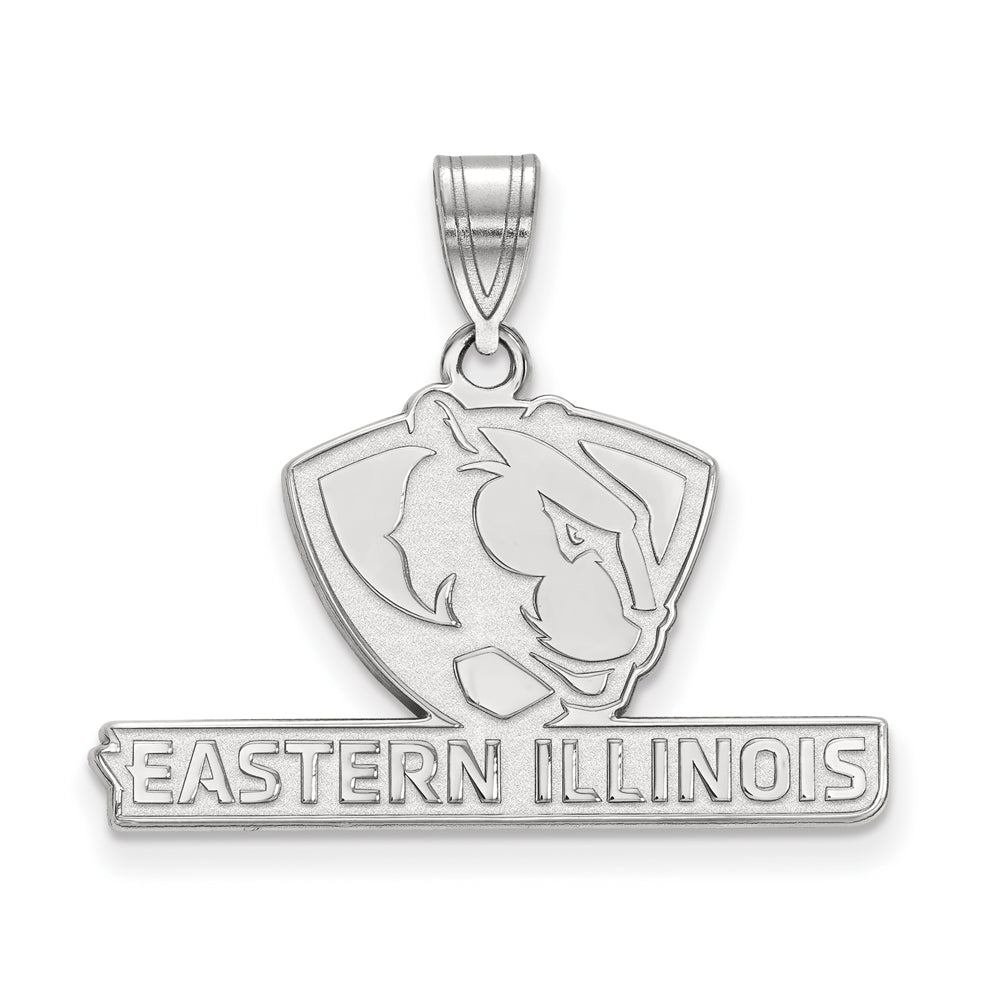 14k White Gold Eastern Illinois U Medium Pendant, Item P18898 by The Black Bow Jewelry Co.