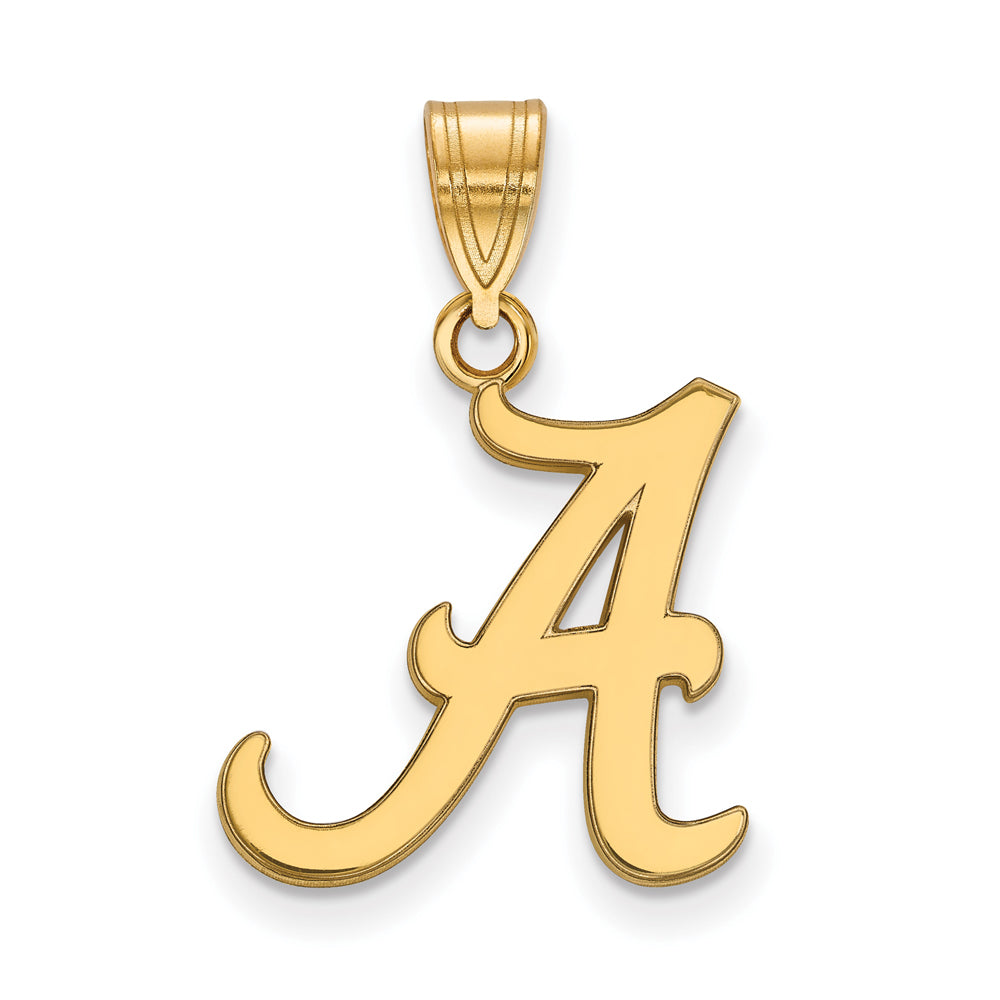 14k Yellow Gold U. of Alabama Medium Initial A Pendant, Item P19077 by The Black Bow Jewelry Co.