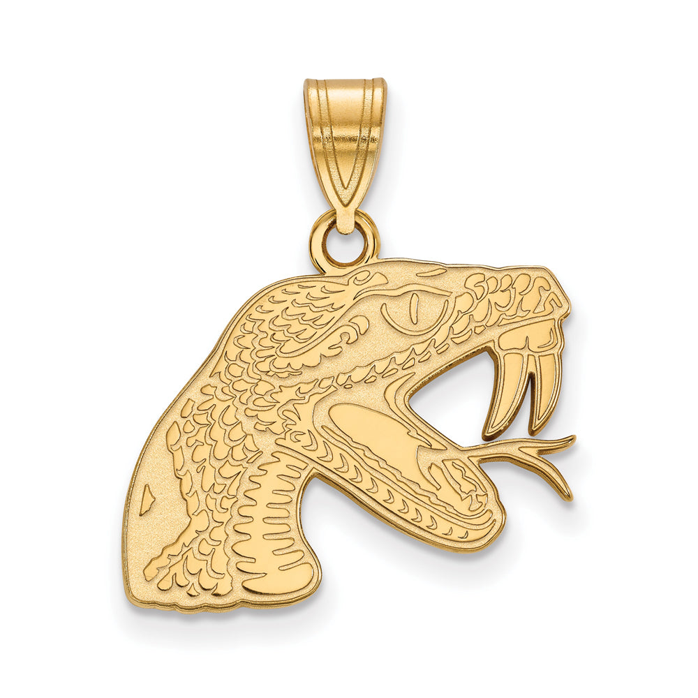 14k Gold Plated Silver Florida A&amp;M U Medium Pendant, Item P19213 by The Black Bow Jewelry Co.