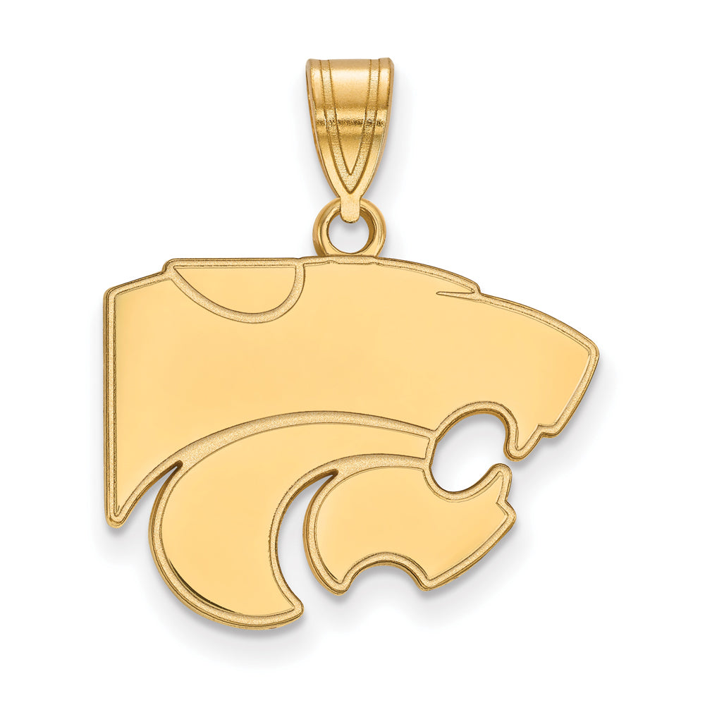14k Gold Plated Silver Kansas State Medium Mascot Pendant, Item P19219 by The Black Bow Jewelry Co.
