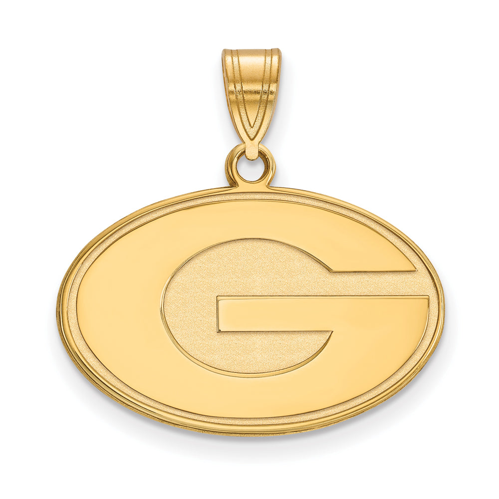 14k Gold Plated Silver U. of Georgia Medium &#39;G&#39; Pendant, Item P19236 by The Black Bow Jewelry Co.