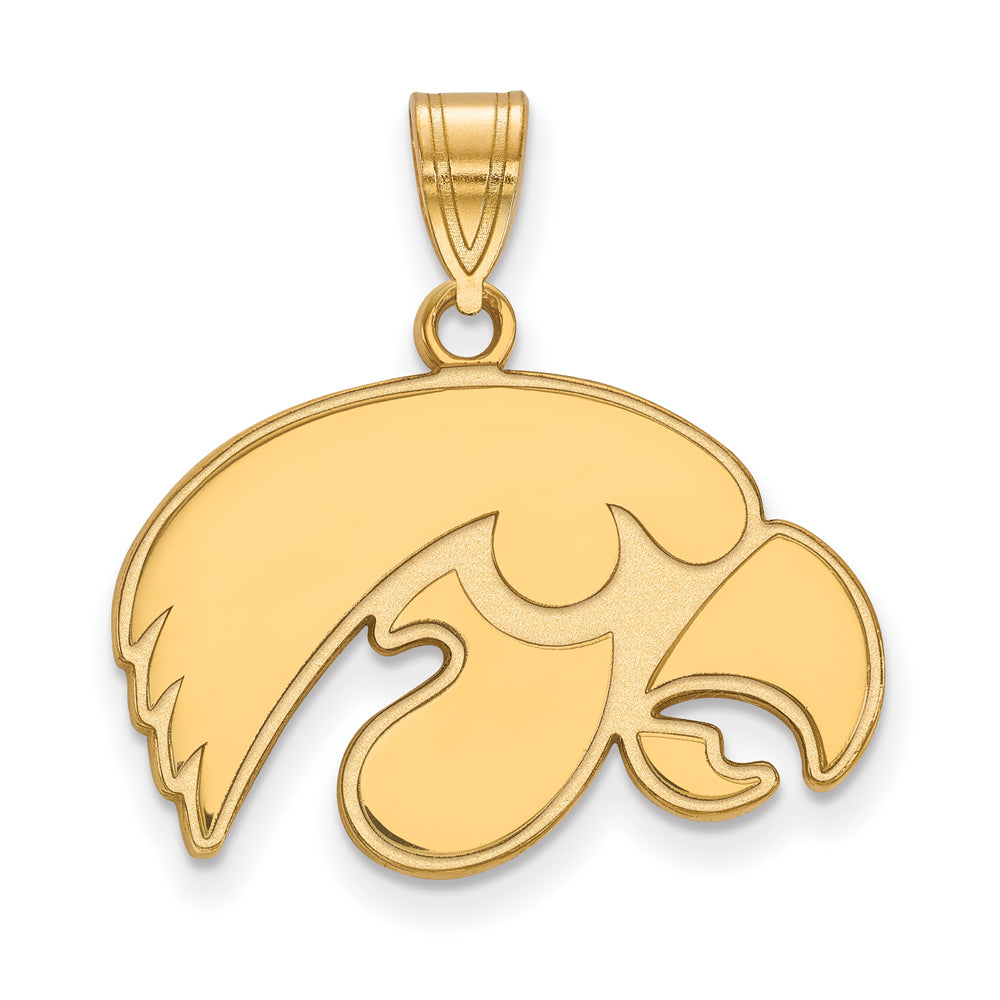 14k Gold Plated Silver U. of Iowa Medium Mascot Pendant, Item P19238 by The Black Bow Jewelry Co.