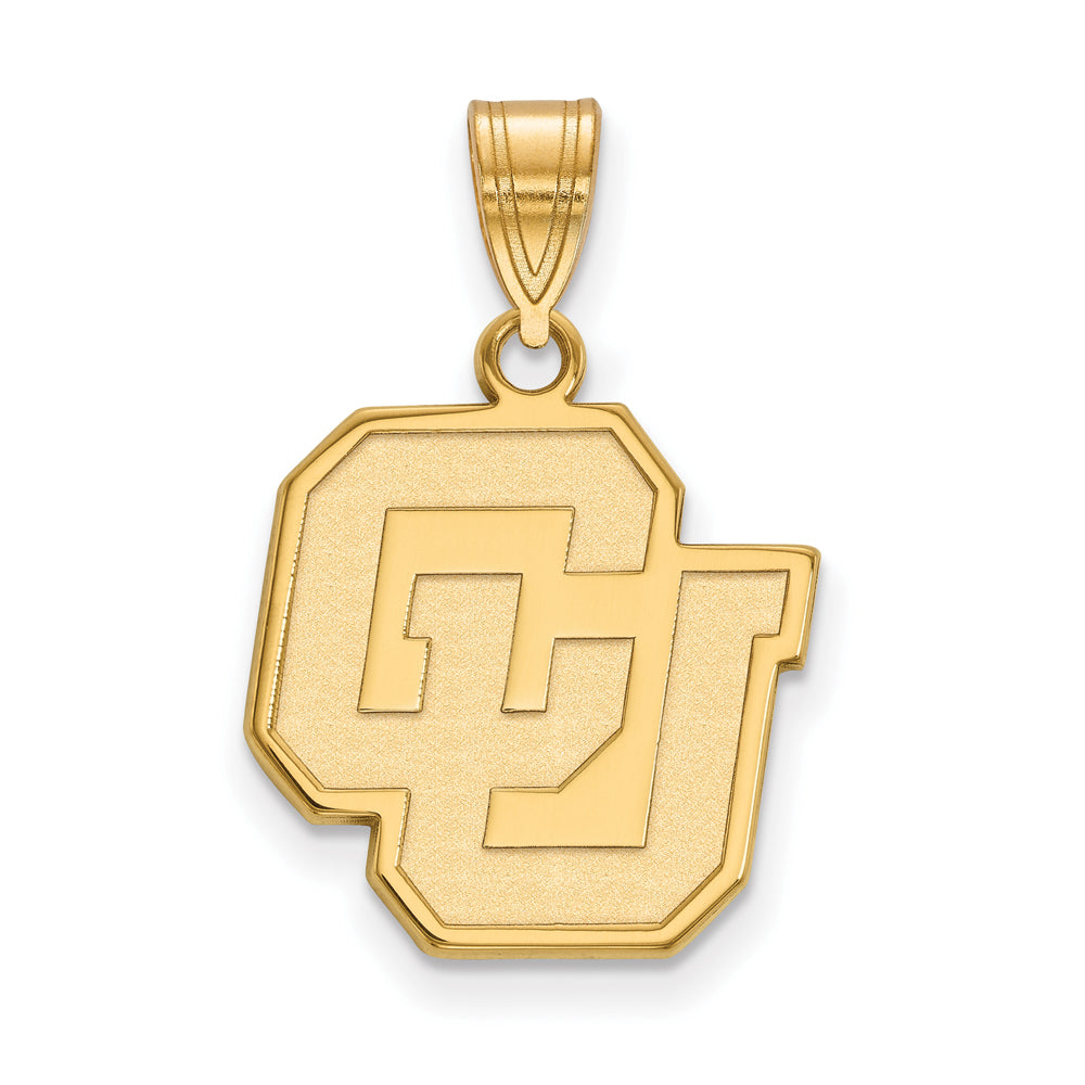 14k Gold Plated Silver U. of Colorado Medium Pendant, Item P19305 by The Black Bow Jewelry Co.