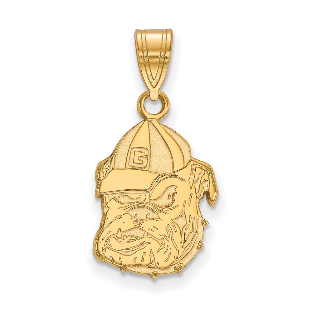 14k Gold Plated Silver U. of Georgia Medium Mascot Pendant, Item P19353 by The Black Bow Jewelry Co.