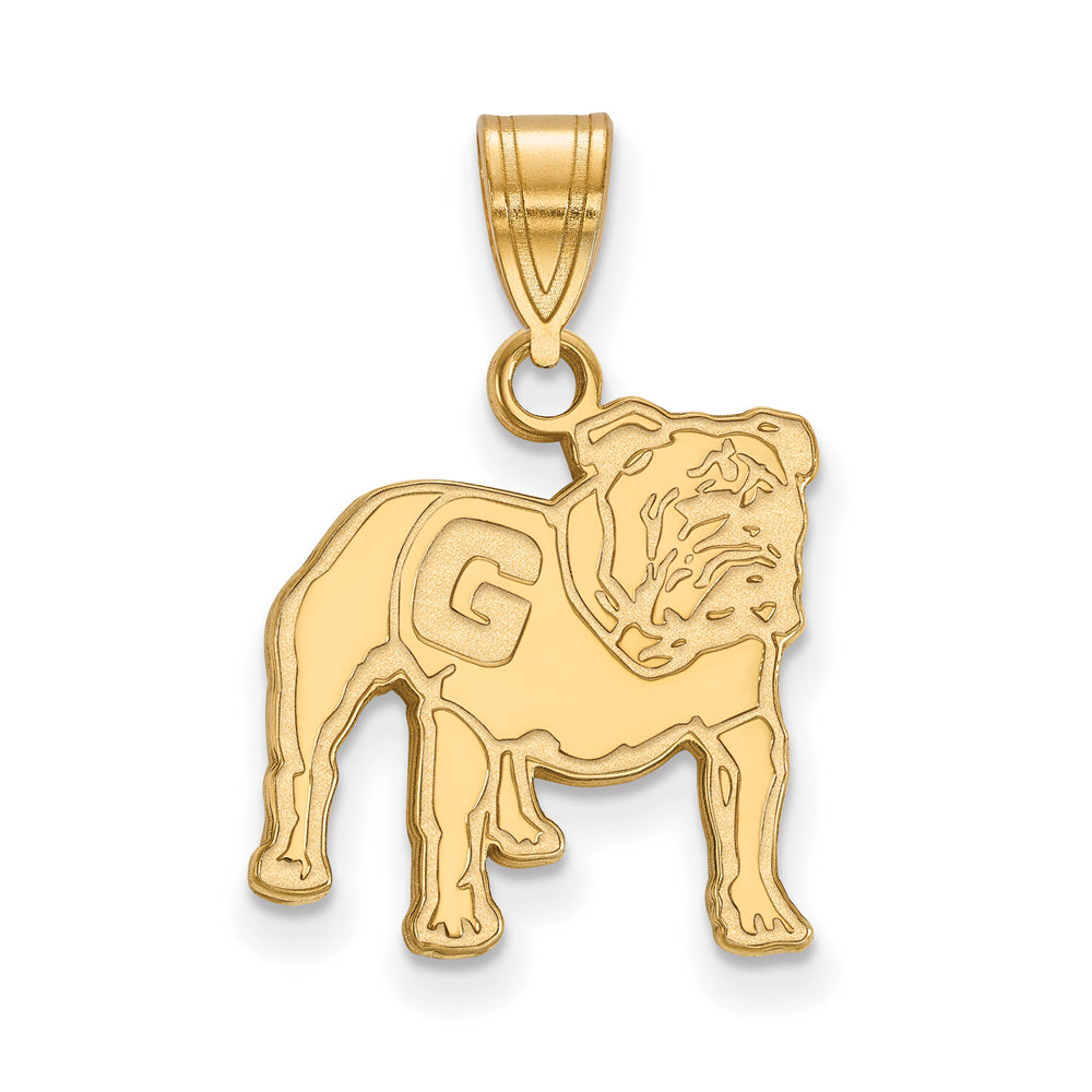 14k Gold Plated Silver U. of Georgia Medium Mascot Logo Pendant, Item P19367 by The Black Bow Jewelry Co.