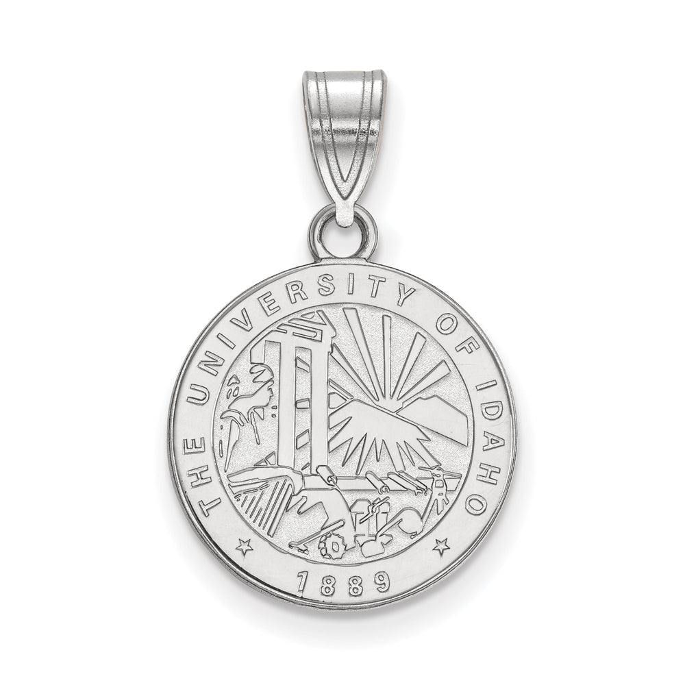 Sterling Silver U. of Idaho Medium Crest Pendant, Item P19471 by The Black Bow Jewelry Co.
