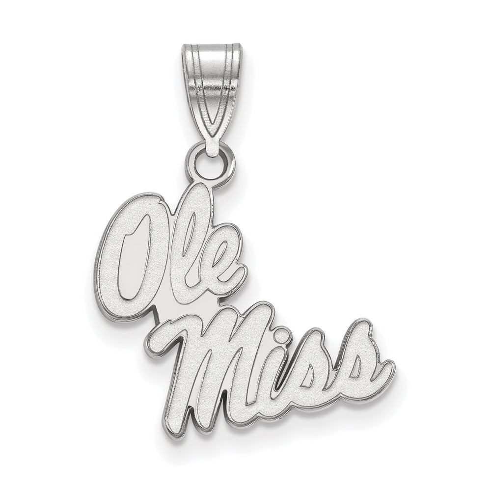 Sterling Silver U. of Mississippi Medium &#39;Ole Miss&#39; Pendant, Item P19558 by The Black Bow Jewelry Co.
