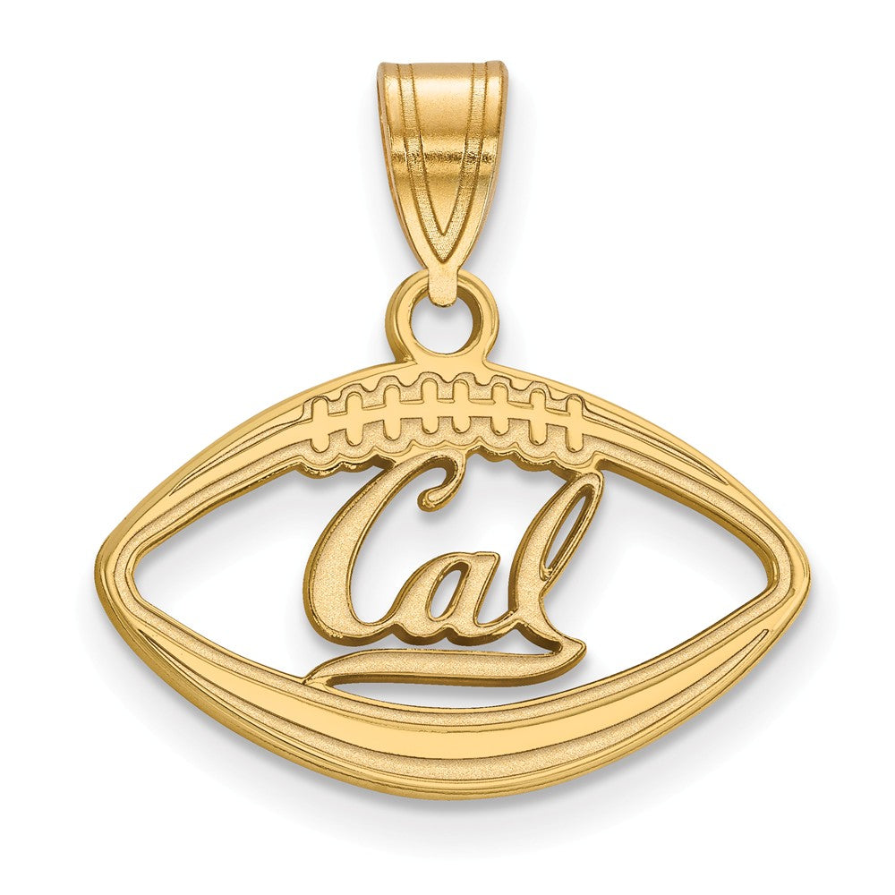 14k Gold Plated Silver California Berkeley Football Pendant, Item P19605 by The Black Bow Jewelry Co.