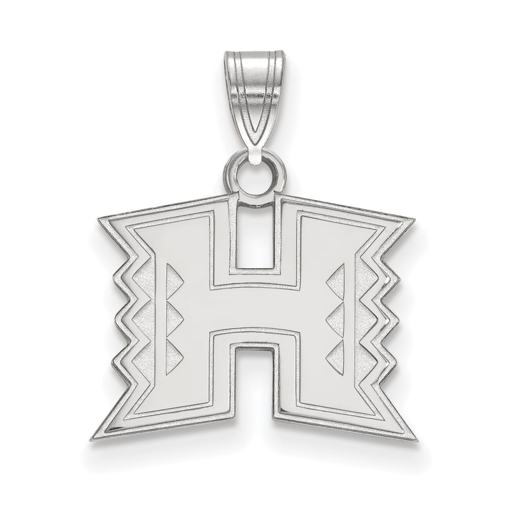 10k White Gold The U. of Hawai&#39;i Small Pendant, Item P19870 by The Black Bow Jewelry Co.