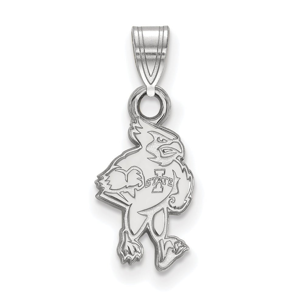 10k White Gold Iowa State Small Mascot Pendant, Item P19922 by The Black Bow Jewelry Co.
