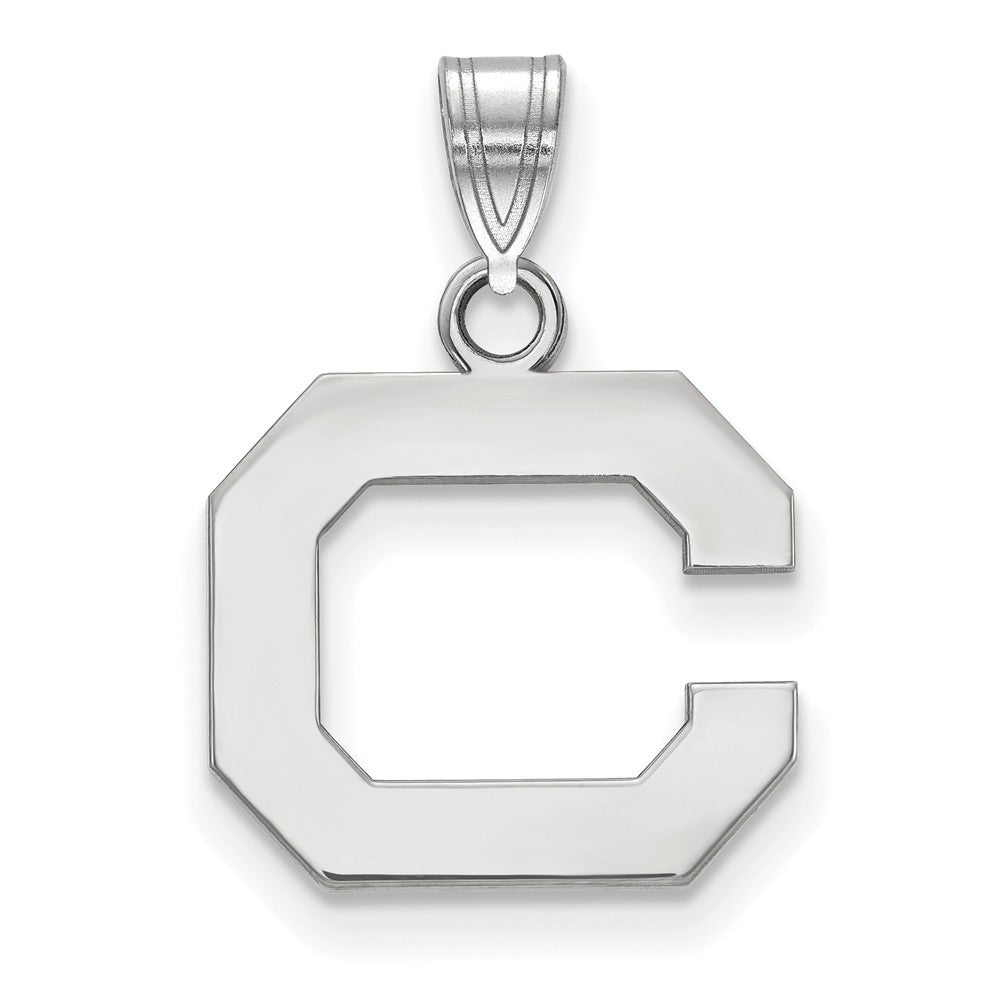 10k White Gold California Berkeley Small Initial C Pendant, Item P19973 by The Black Bow Jewelry Co.