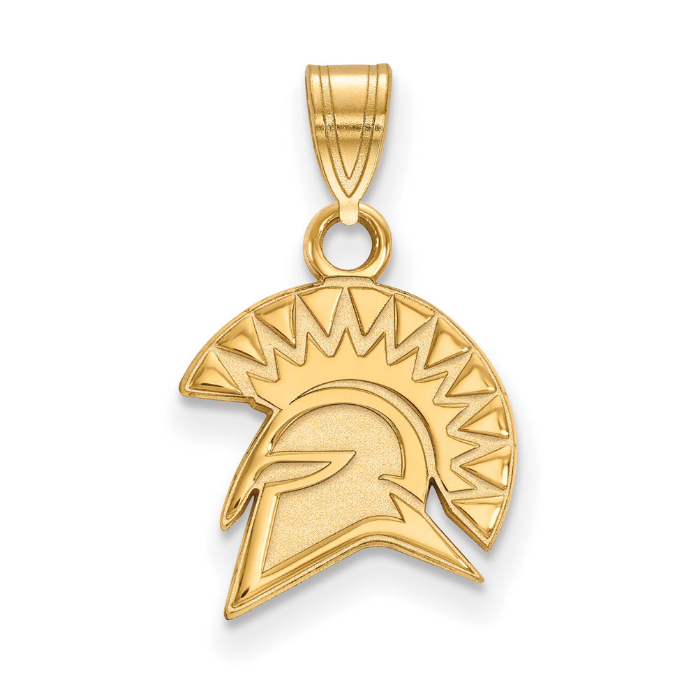10k Yellow Gold San Jose State Small Mascot Pendant, Item P20056 by The Black Bow Jewelry Co.