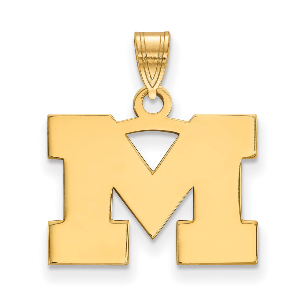 10k Yellow Gold U. of Michigan Small Initial M Pendant, Item P20111 by The Black Bow Jewelry Co.