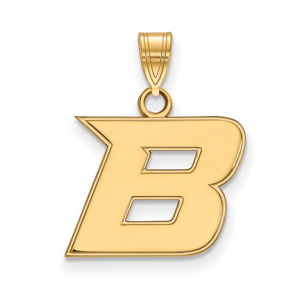 10k Yellow Gold Boise State Small Initial B Pendant, Item P20125 by The Black Bow Jewelry Co.