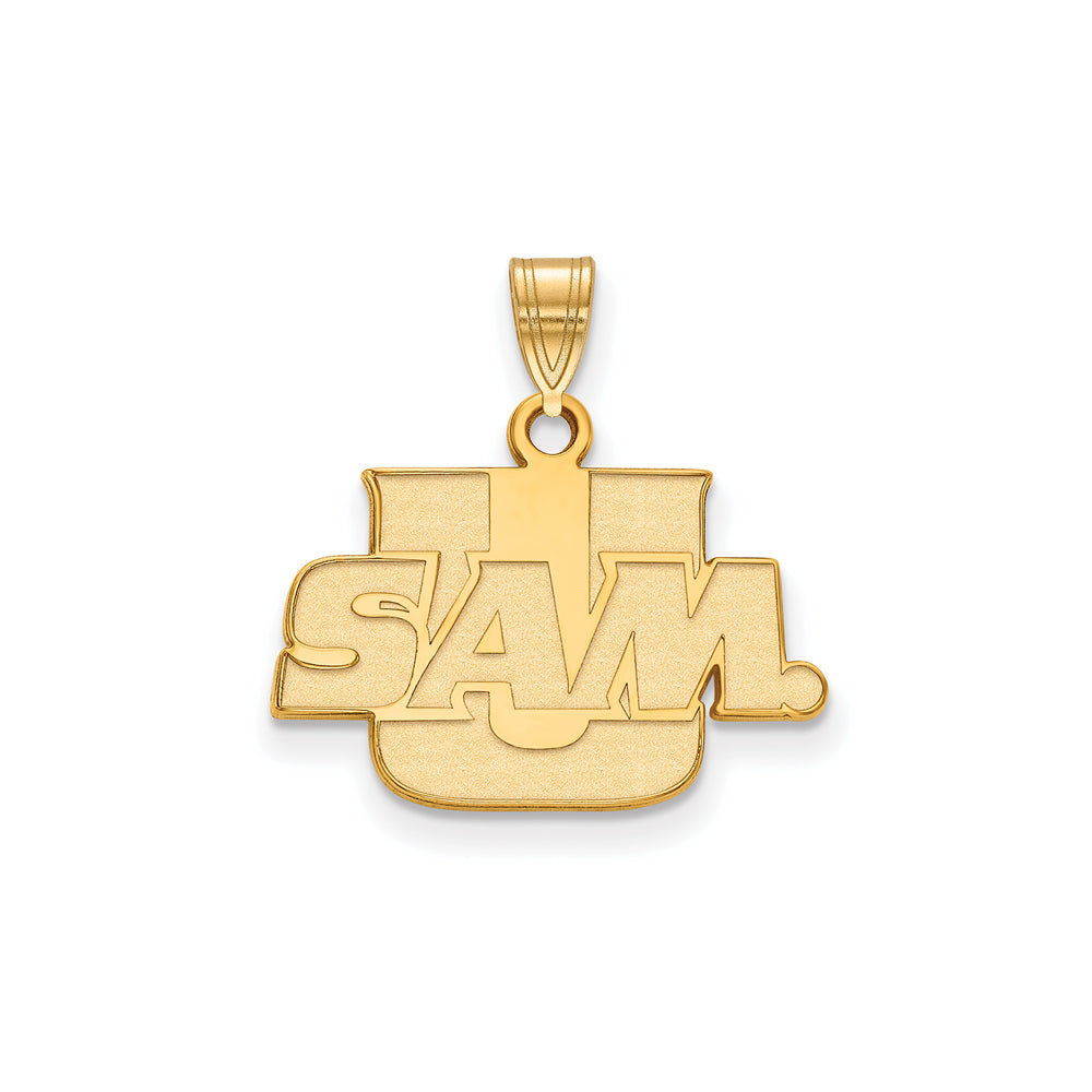 10k Yellow Gold Samford U. Small Pendant, Item P20138 by The Black Bow Jewelry Co.