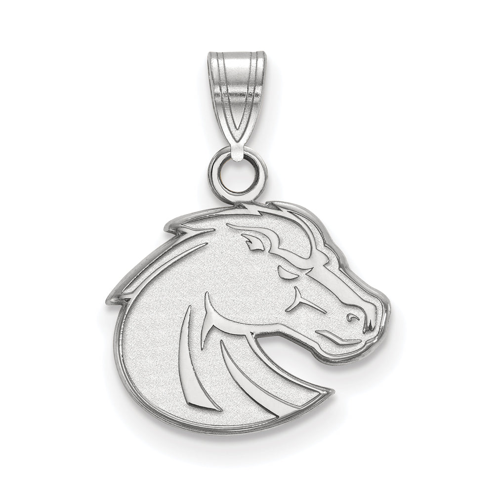 14k White Gold Boise State Small Mascot Pendant, Item P20284 by The Black Bow Jewelry Co.