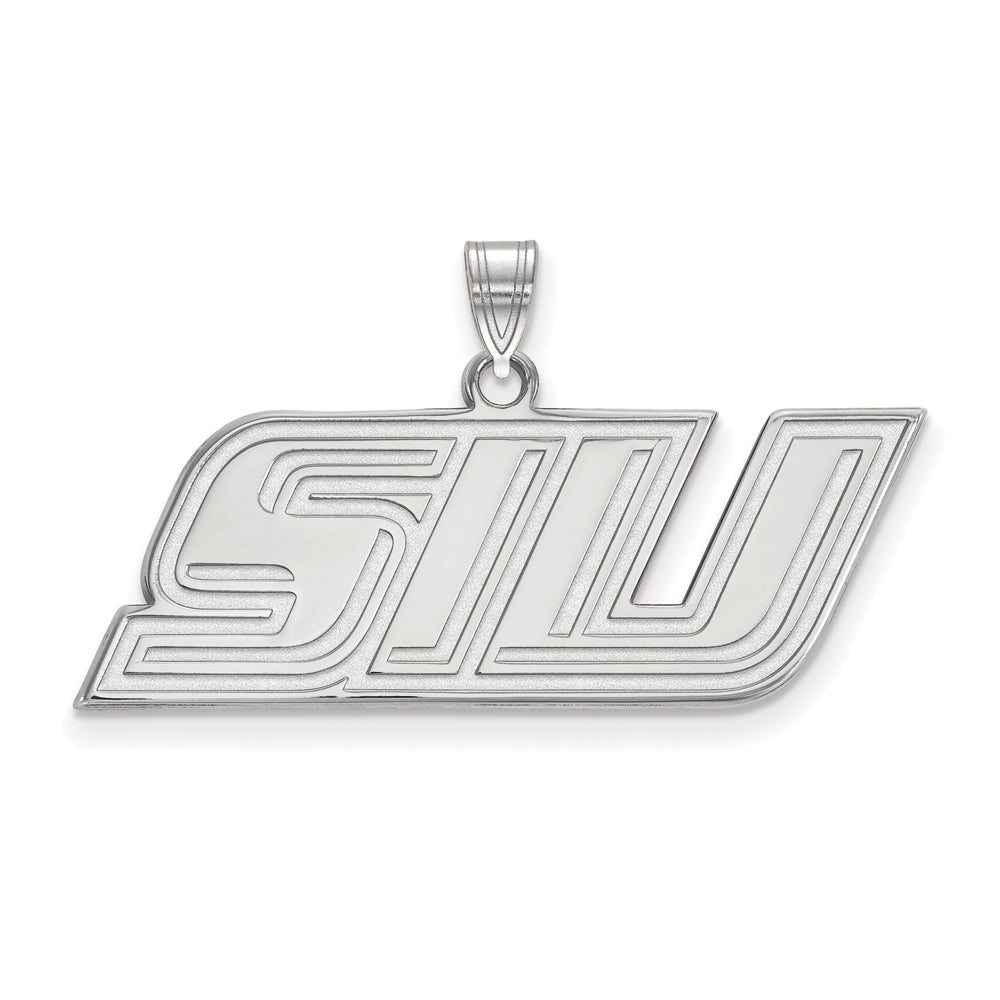 14k White Gold Southern Illinois U. Small Pendant, Item P20340 by The Black Bow Jewelry Co.