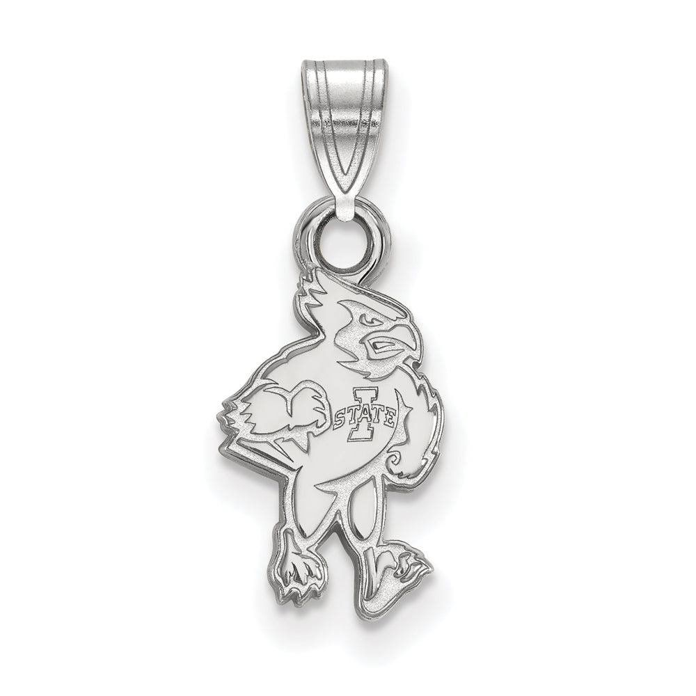 14k White Gold Iowa State Small Mascot Pendant, Item P20400 by The Black Bow Jewelry Co.