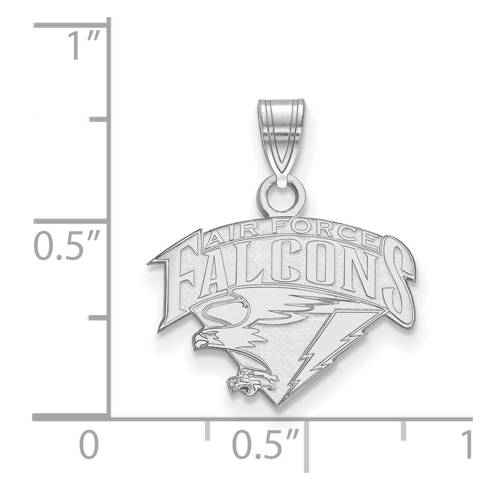 Alternate view of the 14k White Gold Air force Academy Small Logo Pendant by The Black Bow Jewelry Co.