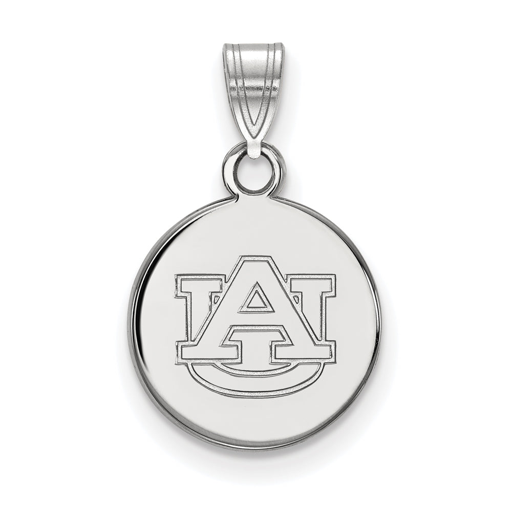 14k White Gold Auburn U Small Disc Pendant, Item P20451 by The Black Bow Jewelry Co.