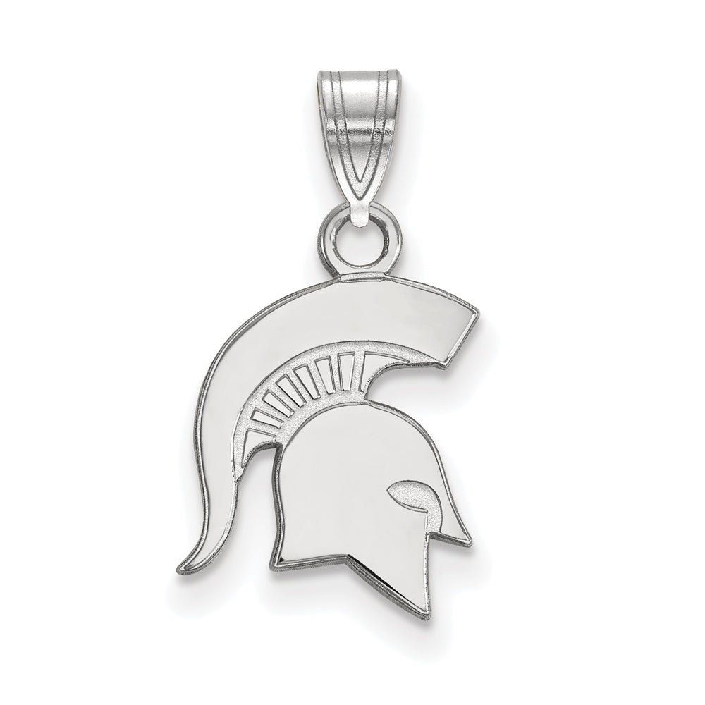 14k White Gold Michigan State Small Pendant, Item P20468 by The Black Bow Jewelry Co.