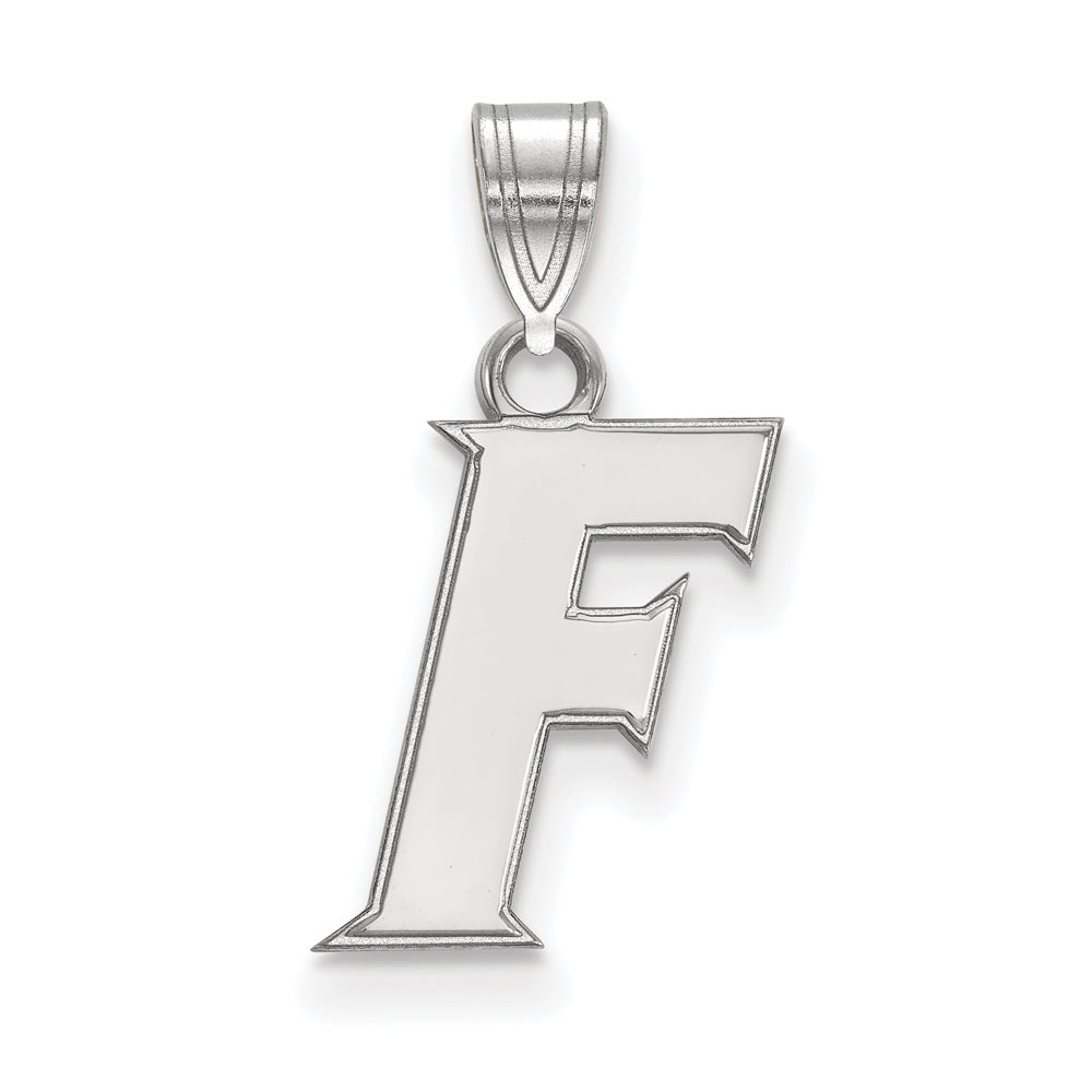 14k White Gold U of Florida Small Initial F Pendant, Item P20482 by The Black Bow Jewelry Co.
