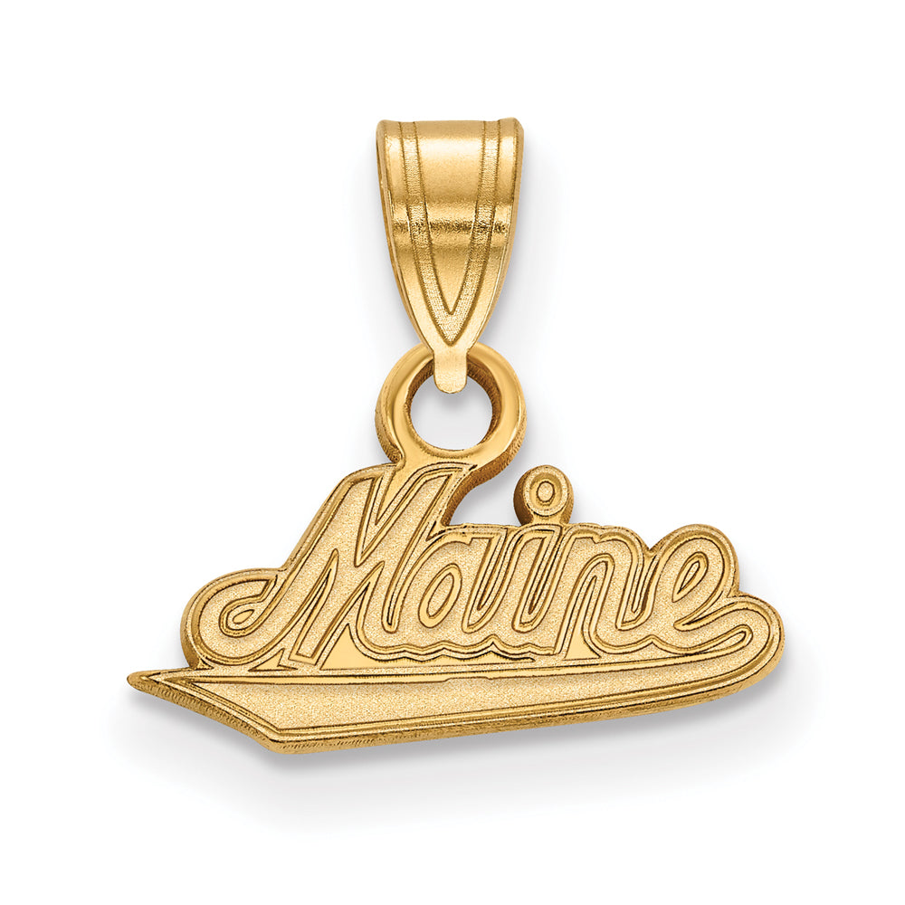 14k Yellow Gold U. of Maine Small Pendant, Item P20542 by The Black Bow Jewelry Co.