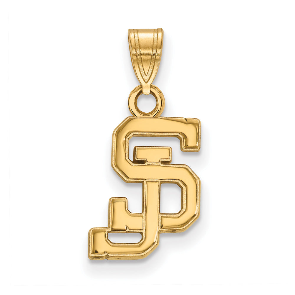 14k Yellow Gold San Jose State Small Pendant, Item P20613 by The Black Bow Jewelry Co.