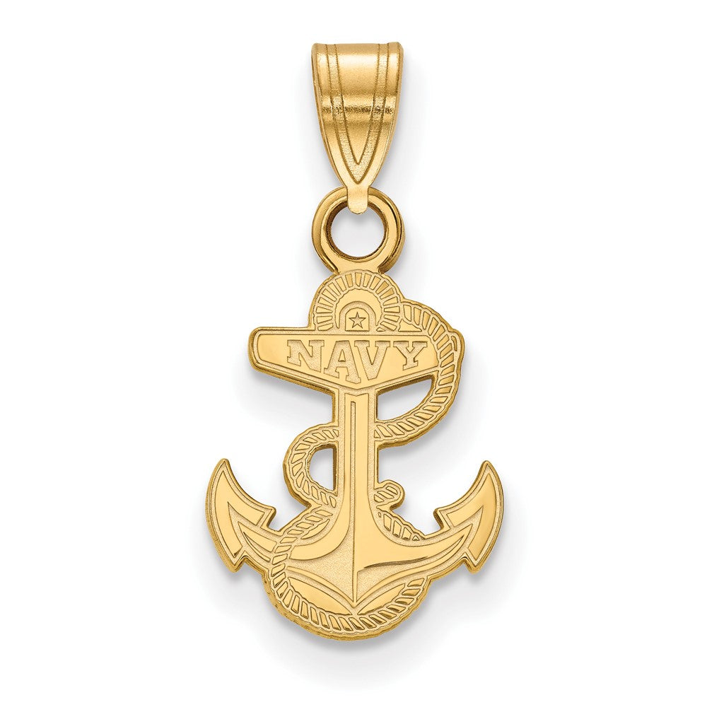 14k Yellow Gold U.S. Naval Academy Small Pendant, Item P20642 by The Black Bow Jewelry Co.