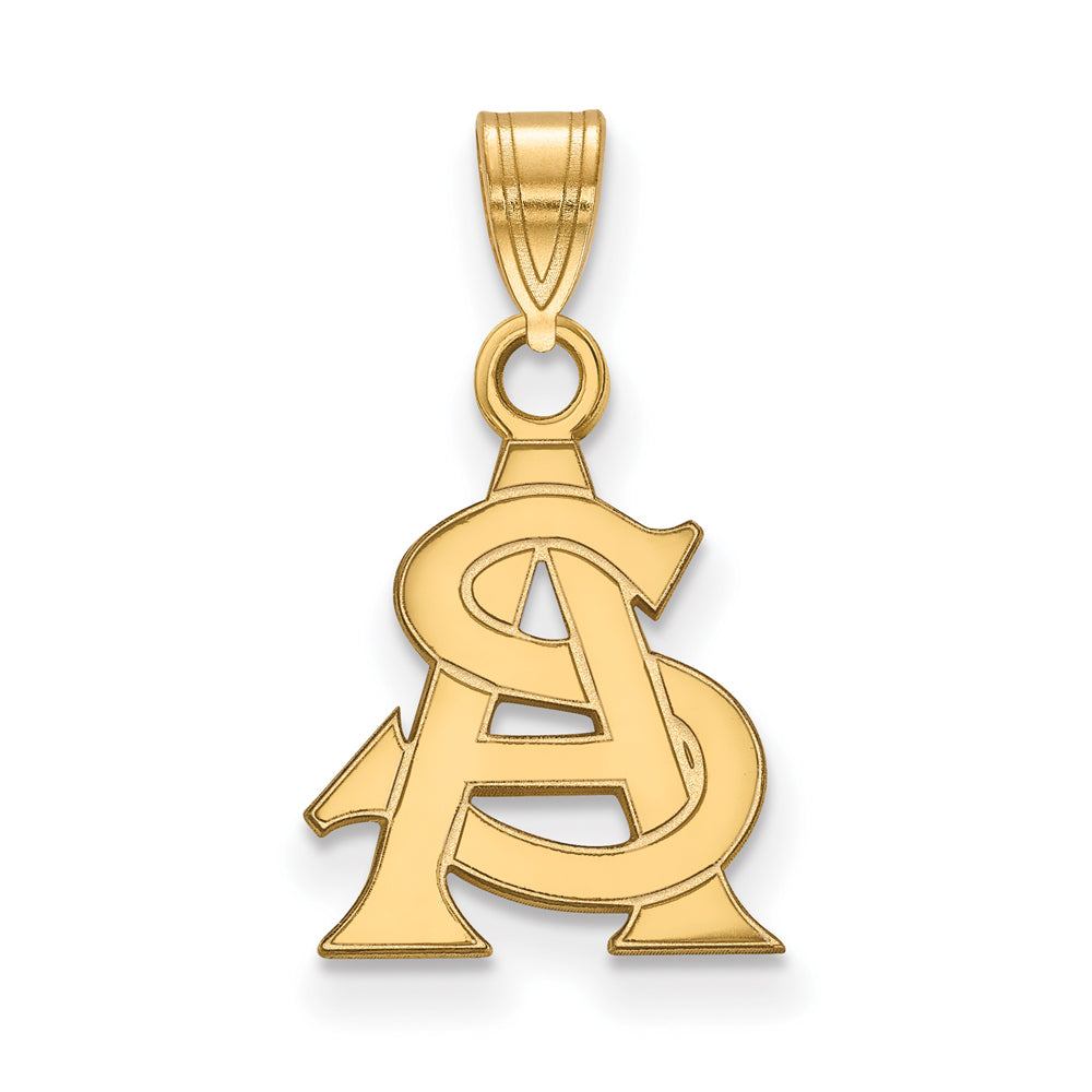 14k Yellow Gold Arizona State Small &#39;AS&#39; Pendant, Item P20651 by The Black Bow Jewelry Co.