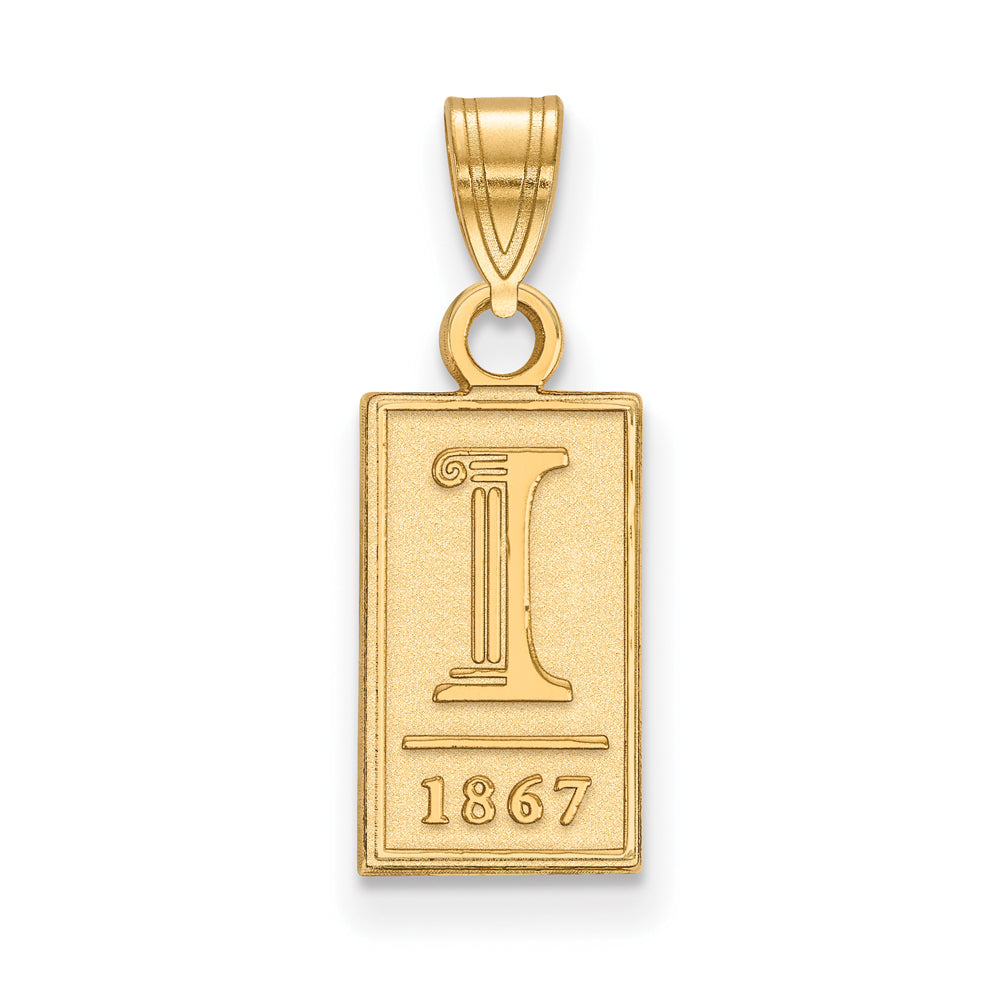 14k Yellow Gold U. of Illinois Small Logo Pendant, Item P20711 by The Black Bow Jewelry Co.