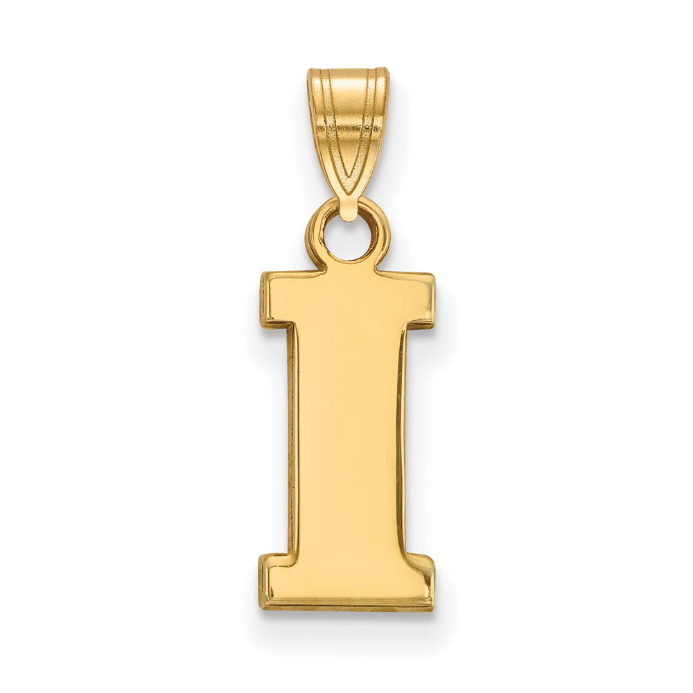 14k Yellow Gold U. of Iowa Small Initial I Pendant, Item P20716 by The Black Bow Jewelry Co.