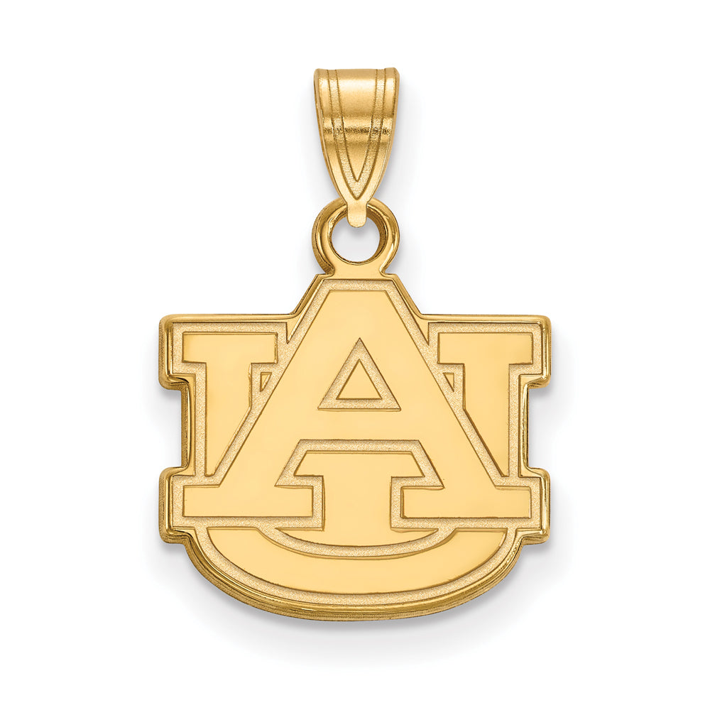 14k Gold Plated Silver Auburn U Small &#39;AU&#39; Pendant, Item P20778 by The Black Bow Jewelry Co.