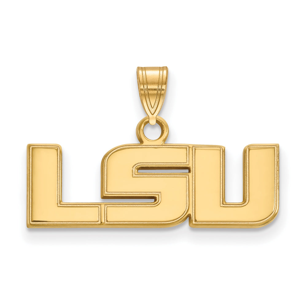 14k Gold Plated Silver Louisiana State Small LSU Pendant Necklace - The  Black Bow Jewelry Company