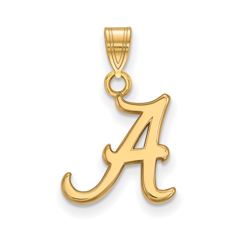 14k Gold Plated Silver U. of Alabama Small Initial A Pendant, Item P20800 by The Black Bow Jewelry Co.