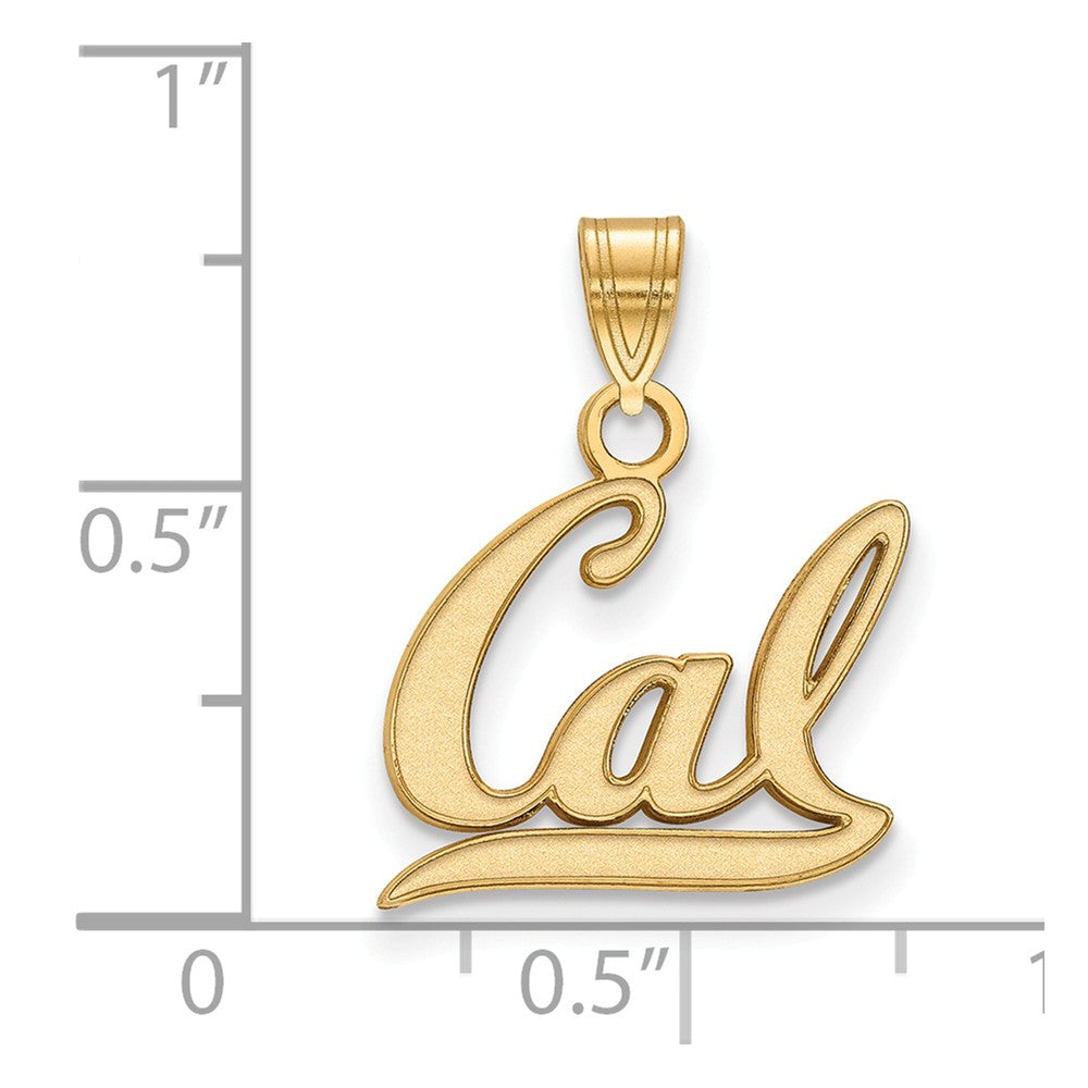 Alternate view of the 14k Gold Plated Silver California Berkeley Small &#39;Cal&#39; Pendant by The Black Bow Jewelry Co.