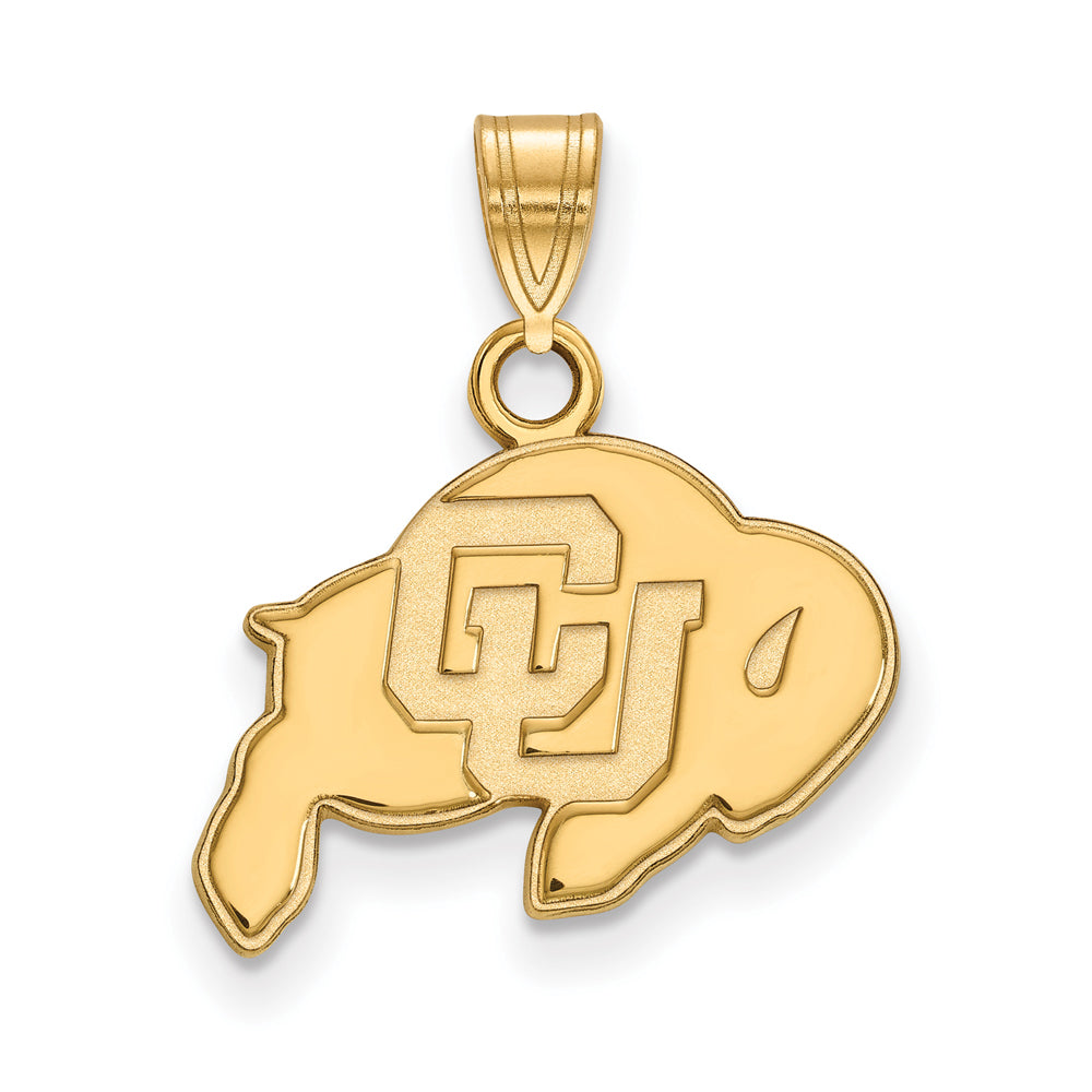14k Gold Plated Silver U. of Colorado Small &#39;CU&#39; Mascot Pendant, Item P20805 by The Black Bow Jewelry Co.